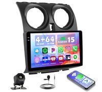 Hikity 4+64G Android 15 Autoradio pour Nissan Qashqai J10 (2006-2013), 9" Ecran Radio avec Wireless CarPlay, Android Auto, Bluetooth, Navi GPS, WiFi, DSP, Double-USB Caméra de recul