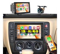 Hikity 4+64G Android 15 Autoradio pour VW Passat Golf 5 6 Jetta T5 EOS Polo Touran Seat Sharan sans Fil Carplay/Android Auto, 7'' Écran Tactile Radio FM/RDS 32EQ DSP WiFi Bluetooth GPS 59UI SWC