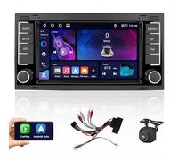 Hikity 4+64G Autoradio Android pour VW Touareg/Transporter T5 Multivan avec sans Fil Carplay Android Auto, 7 Pouces Poste Radio de Voiture avec Bluetooth WIFI Mirror Link GPS FM RDS DSP SWC MIC Caméra