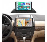 Hikity 4+64G Autoradio pour BMW X3 E83 2004-2010 avec CarPlay Android Auto | Android 15 Écran 9" IPS Auto Radio avec Bluetooth Mirror Link Navigation GPS EQ WIFI FM RDS USB Microphone Caméra