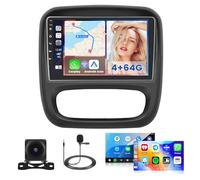 Hikity 4G+64G Android Autoradio pour Renault Trafic 2014-2023 Opel Vivaro 2014-2019 avec Écran Tactile 9 Pouces, 2 DIN Radio avec sans Fil Carplay Android Auto, DSP+FM/RDS BT GPS WiFi+Caméra+MIC