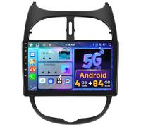 Hikity 5G WiFi 4+64G Android Autoradio Carplay pour Peugeot 206/206CC 2001-2016 Cirteon C2, 9 Pouces IPS écran Tactile pour Voiture avec Android Auto DSP GPS Bluetooth5.0 FM/RDS Caméra de Recul
