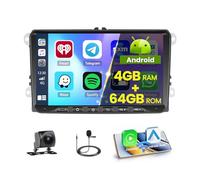 Hikity 5G WiFi 4+64G Android Autoradio Carplay pour VW Golf 5 Golf 6 Polo Skoda Passat Tiguan Touran, 9 Pouces écran Tactile pour Voiture avec Android Auto DSP GPS Bluetooth5.0 FM/RDS Caméra de Recul