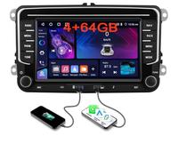 Hikity 5G WiFi 4+64G Android Autoradio Carplay pour VW Skoda Golf 5 Golf 6 Polo Passat Tiguan Touran, 7 Pouces écran Tactile pour Voiture avec Android Auto DSP GPS Bluetooth5.0 FM/RDS Caméra de Recul