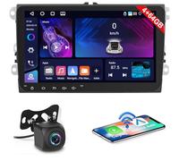 Hikity 5G WiFi 4+64G Android Autoradio Carplay pour VW Tiguan Touran Golf 5 Golf 6 Skoda Polo Passat, 9 Pouces écran Tactile pour Voiture avec Android Auto DSP GPS Bluetooth5.0 FM/RDS Caméra de Recul