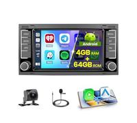 Hikity 5G WiFi 4+64G Android Autoradio Wireless Carplay pour VW Touareg Transporter T5 Multivan, 7 Pouces écran Tactile pour Voiture avec Android Auto DSP GPS Bluetooth5.0 FM/RDS Caméra de Recul