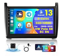 Hikity 6G 128G 8Cœurs Autoradio Android 15 pour VW Polo 6R 6C 9N 2008-2020 Carplay Wireless Android Auto 9'' Poste Radio avec GPS Bluetooth WiFi RDS DSP 3 écran Partagé SWC Caméra de Recul