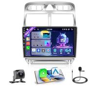 Hikity [8 Core 2+64GB] Android 15 Autoradio, Carplay Android Auto sans Fil, pour Peugeot 307 SW CC (2002-2013) Radio Écran Tactile 9’’ Bluetooth Stéréo Mirror Link GPS WiFi FM