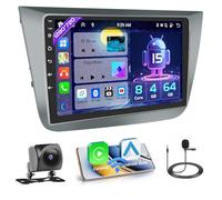 Hikity [8 Core 4+64G] Android 15 Autoradio pour Seat Altea 2004-2016 Radio Carplay Android Auto sans Fil IPS Écran Tactile 9” Bluetooth Stéréo Mirror Link GPS WiFi SWC FM RDS DSP Navi