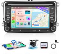 Hikity 8 Core 4GB+64GB Android 15 Autoradio pour VW Golf 5 6 Passat Polo Tiguan Touran Caddy Skoda Radio sans Fil CarPlay Android Auto Bluetooth 7" écran Voiture Radio Navi Caméra de Recul HiFi WiFi