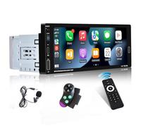 Hikity Autoradio 1 Din avec 6,9'' Écran Tactile sans Fil CarPlay | Autoradio Bluetooth avec Lien Miroir FM USB Type-C Commande au Volant+Caméra de Recul