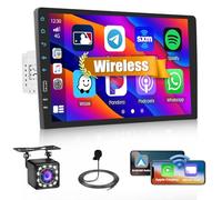 Hikity Autoradio 1 Din CarPlay Écran sans Fil, 9 Pouces Écran Tactile Bluetooth Stéréo Android Voiture sans Fil, FM AM EQ Mirror Link USB SWC