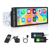 Hikity Autoradio Carplay 1 Din avec Écran Tactile 6,86 Pouces Lecteur MP5 Radio Ecran Carplay Autoradio Voiture avec Bluetooth 5.1 Mains Libres Miroir Lien 2USB EQ Commande au Volant Caméra de Recul