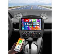 Hikity Autoradio pour Mazda 2 2007-2014 avec Wireless CarPlay Android Auto | 9 Pouces Écran IPS Radio avec Vi-link FM/RDS EQ DSP Bluetooth SWC Sortie Vidéo Caméra Microphone