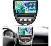 Hikity Autoradio pour Toyota Aygo (2004-2014)/Peugeot 107(2009-2015)/Citroen C1(2005-2014) 8 Core 4+64GB Android 15 Radio sans Fil CarPlay Android Auto 10.1" Ecran Mirror Link GPS BT FM RDS WiFi DSP