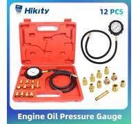 Hikity Kit d'outils de diagnostic de pression d'huile moteur et de liquide de transmission 12 pièces 500 psi - Manomètre de pression pour boîte de vitesses automatique 12PCs