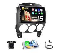 Hikity Qualcomm Snapdragon 8 Core 4+64G Android 15 Autoradio pour Mazda 2 2007-2014 Wireless CarPlay Android Auto IPS Écran 9 Pouces BT5.1/Dissipation Thermique/GPS WiFi FM RDS SWC DSP