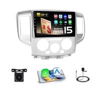 Hikity Qualcomm Snapdragon 8 Core 4+64G Android 15 Autoradio pour Nissan NV200 2009-2018 Wireless CarPlay Android Auto IPS Écran 9 Pouces BT5.1/Dissipation Thermique/GPS WiFi FM RDS SWC DSP