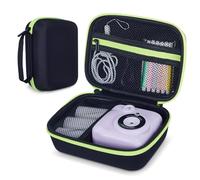 Hikkon Etui pour Appareil Photo Adapté pour CAMCLID/HiMont/ASTGMI/Dylanto/GREENKINDER/Gofunly Appareil Photo Instantané Enfant, Étui Résistant aux Chocs avec Dragonne - étui Uniquement (Noir)