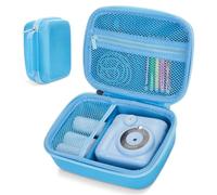 Hikkon Etui pour Appareil Photo Adapté pour CAMCLID/HiMont/ASTGMI/Dylanto/GREENKINDER/Gofunly Appareil Photo Instantané Enfant, Étui Résistant aux Chocs avec Dragonne - étui Uniquement(Bleu)