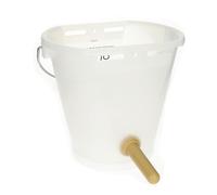 Hiko Seau abreuvoir pour veaux en plastique, transparent compl. avec tétine "1-Click" et vanne "1-Click"