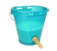 Hiko Seau abreuvoir pour veaux transparent, bleu pétrole compl. avec tétine "1-Click" et vanne "1-Click"