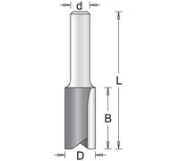 HiKOKI 754004 Fraises a rainurer avec 2 tranchants 6x19x57mm tige 6mm
