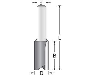 HiKOKI 754005 Fraises a rainurer avec 2 tranchants 8x19x57mm tige 6mm 1 piece
