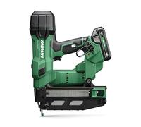 HiKOKI Agrafeuse sans fil 0° - 18 V, clous 25-64 mm, calibre 16 - Compacte, légère, puissante, lumière LED, moteur brushless, ressort pneumatique - Comprend 2 batteries 18 V/2 Ah + chargeur + coffret