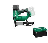 HiKOKI Agrafeuse sans fil - 18 V, 13-40 mm, Li-Ion, lumière LED, réglage de la profondeur sans outil, ressort pneumatique, moteur brushless, déclenchement commutable - avec mallette de rangement