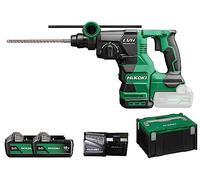HIKOKI Akku Bohr & Meißelhammer DH1826DAWPZ, SDS-plus (18V, 5,0 Ah Li-ion Akku, Schlagenergie: 3,2 J, Volllastschlagzahl 2. Gang: 0-4300 min-1, Brushless, Bohren und Meißeln) Zubehör im HSCIII Koffer