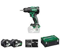 HIKOKI Akku Bohrschrauber DS18DEWRZ, Bohrfutterweite: 1,5-13 mm (18V, 5,0 Ah Li-ion Akku, Max. Festdrehmoment (hart): 140 Nm, Leerlaufdrehzahl 2.Gang: 0-2000 min-1, Brushless) Zubehör im HSCII Koffer