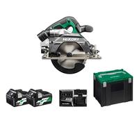 HIKOKI Akku Kreissäge C3606DB (36V, Akku 2,5 Ah, Brushless, Sägeblatt Ø: 165mm, Sägeblattboh. Ø: 20mm, Max.Sägeleistung. bei 90°: 66mm, Gehrungssch. von/bis: -5° bis 45°) Plus Zubehör im HSC IV Koffer