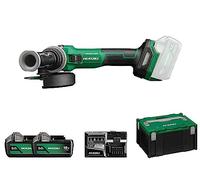 HIKOKI Akku Winkelschleifer G1813DVE, Schleifscheiben Ø: 125 mm (18V, 5,0 Ah Li-ion, Leerlaufdrehzahl: 3200-8000 min-1/ mit (AT Modus), Antriebsspindel: M14, Brushless, Zubehör im HSCIII Koffer)