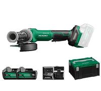 HIKOKI Akku Winkelschleifer G1813DVF (18V, 2x5,0 Ah Li-ion Akku, Schleifscheiben Ø:125 mm, Antriebsspindel:M14, Brushless Motor, Leerlaufdrehzahl:3200-8000 min-1,) Zubehör komplett im HSCIII Koffer