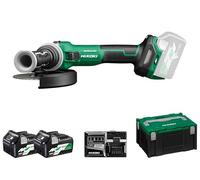HIKOKI Akku Winkelschleifer G3615DVE (36V, 2x2,5Ah Li-ion Akku, Schleifscheiben Ø:150 mm, Antriebsspindel:M14, Brushless Motor, Leerlaufdrehzahl:3200-8000 min-1) plus Zubehör komplett im HSCIII Koffer