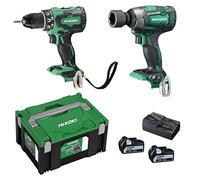 HiKOKI Brushless 18V Akku-Combo Kit Bohrschrauber & Schlagschrauber KC18DPL (Bohrschrauber, Schlagschrauber, 2x 5.0 Ah Akku, Ladegerät, Transportkoffer)