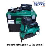 HiKOKI Cloueur à batterie NT1850DBSL NT1850DA W 16-50mm 2x3,0Ah HSC pour clous à tête refoulé Prebena J BR-03