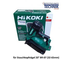 HiKOKI Cloueur sans fil Cloueur à tige Cloueur à tête refoulé NT1865DA Basic 32-65mm pour clous à tête refoulé 20° BR-07