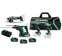 Pack 4 outils HIKOKI KC18DEWHZ + 3 batteries + chargeur + sac de transport