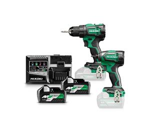 HIKOKI Pack 2 outils 18V perceuse + visseuse à choc 175 Nm - KC18DEWAZ