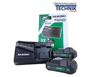 Hikoki Starter Booster Pack 2x batterie BSL1820M 18,0 Volt 2,0 Ah + chargeur UC18YSL
