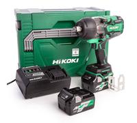 HIKOKI 51200876 - Atornillador de impacto a batería multivolt 36V motor brushless 0-2100 rpm 1100Nm inserción cuadradillo 3/4 capacidad M10-M24 con 2 baterias y cargador WR36DAZ