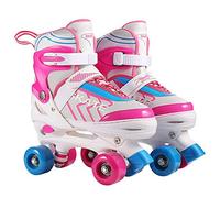 Hikole Patin à roulettes Taille réglable pour Enfant Rollers Quad Respirant Confortable pour Patinage Filles Rose Noir