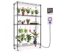 Hikole Serre d'intérieur à 4 niveaux avec hygromètre et minuteur, 4 x 30 W