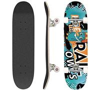 Hikole Skateboard Complet Planche à roulettes en Bois 79x20cm en érable Canadien de 31 Pouces,Roues 85A pour débutants Enfants et Adultes 3108-1 Vert