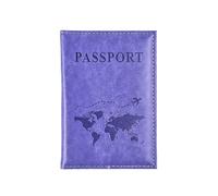 HIKOO DAILY Étui à cartes en cuir PU simple et tendance pour passeport de voyage mince, violet, Taille unique