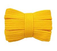 HIKOO DAILY Lot de 3 paires de lacets plats de 2 cm de large - Style décontracté - Pour chaussures - 100/120/140/160 cm - 1 paire - Doré - 100 cm