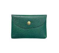 HIKOO DAILY Mini enveloppe en cuir de vachette avec poche à monnaie simple et boucle simple pour cartes de monnaie pour femme, vert foncé, 1 pièce