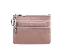 HIKOO DAILY Porte-monnaie en cuir synthétique avec porte-clés, étanche, fermeture éclair, résistant à l'usure, porte-cartes de crédit, pour homme, rose clair, Taille unique
